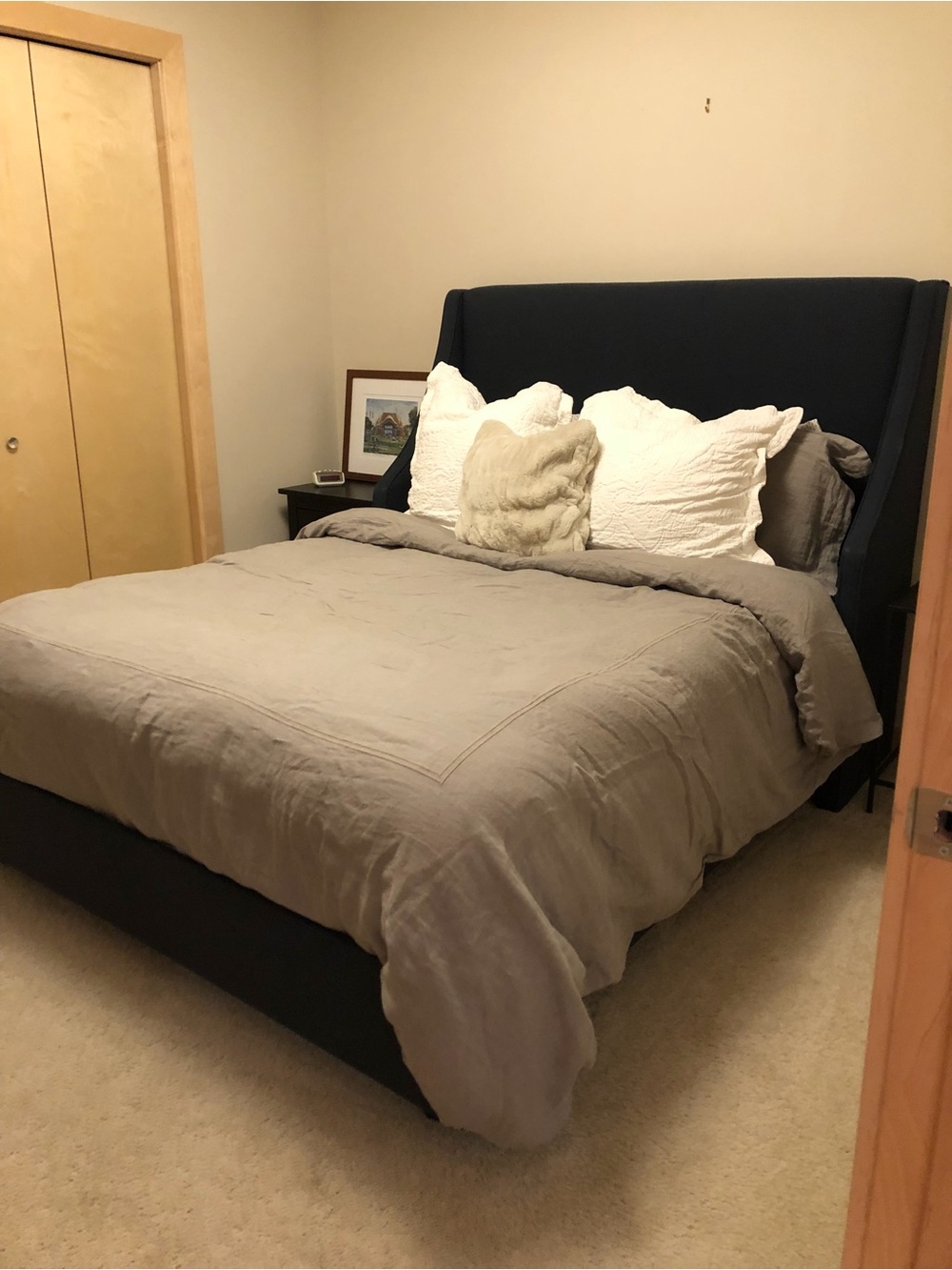 Restoration Hardware Linen Gray Queen Duvet + Shams